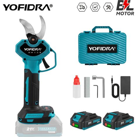 Sécateur Électrique Sans Fil – Moteur Brushless, Pour Arbres Fruitiers/Vignobles. Modèle (Batteries x2-A). (1/5)