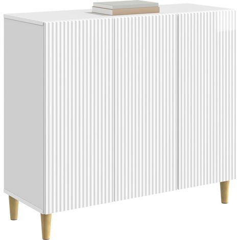 Maison Exclusive - Credenza Bianco Lucido 89 x 34,5 x 80 cm Legno ingegnerizzato