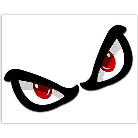 2x Autocollants Vinyle Yeux Effrayants Peur Noir pour Ordinateur Portable, Tablette, Panneau, Cadeau Voyage, Fenêtre Voiture, Porte, Casque Moto, Vélo Tuning (1/4)