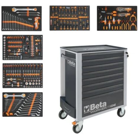 Beta BW 2400S 8/E-L Cassettiera mobile con assortimento in termoformati 398 Pz. - Rosso