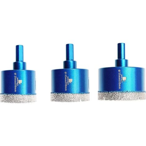 Couronnes diamantées pour carrelage 35/45/55mm, lot de 3, pour céramique, granit, marbre (1/5)