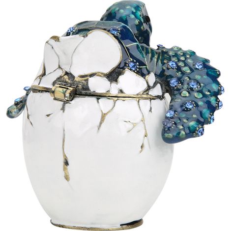 Boîte à bijoux en émail en forme d'œuf de tortue de Pâques