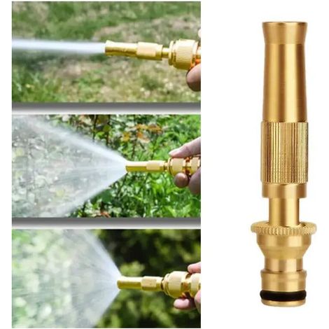 (Buse de nettoyage) Buse de pulvérisation haute pression à raccord rapide pour tuyau d'arrosage domestique, pression réglable, pistolet à eau en laiton (1/3)