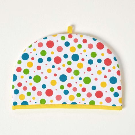 HOMESCAPES Teekannenwärmer Polka Dots Multi Design Tea Cosy