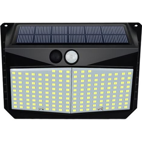 Lampe Solaire Extérieur, 228 LED [2 Pack] Eclairage Exterieur avec Détecteur de mouvement, LED Solaire Exterieur pour Jardin, Etanche Grand Angle 270° Lampe de Sécurité en Appliquée Patio Mur Cour (1/4)