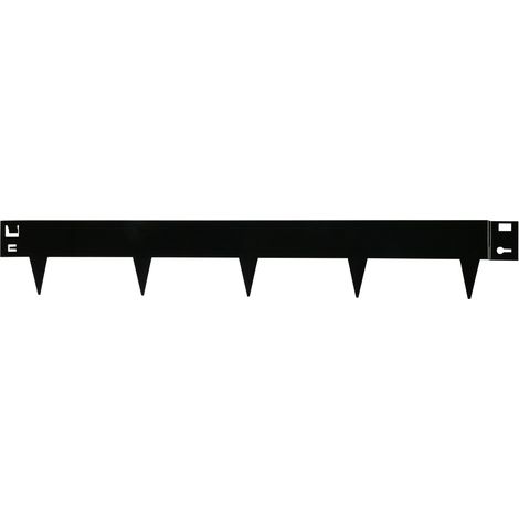 Wovar – Bordure de jardin en acier noir flexible 16 cm x 106 cm – Pour délimitation esthétique – Système de clic pour assemblage facile - NOIR 16 X