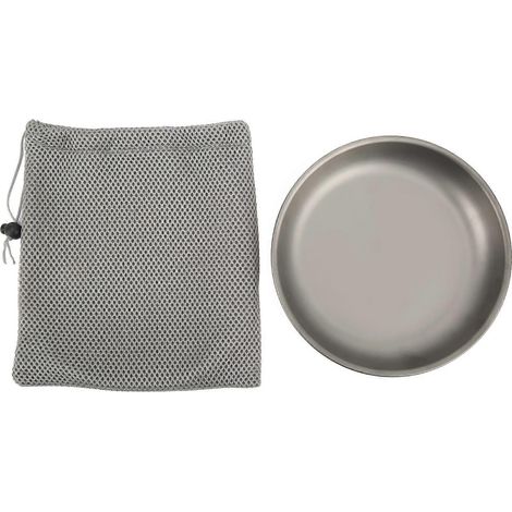 Poêle à frire titane 7,5 pouces, ultra-légère, écologique, résistante aux hautes températures, assiette pour camping extérieur. (1/5)