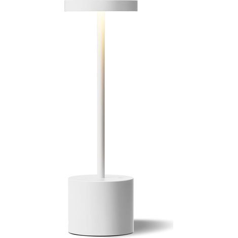 Lampada da tavolo senza fili ricaricabile, lampada da scrivania LED portatile, illuminazione da tavolo wireless con intensità regolabile a 3 colori, Bianco (1/5)