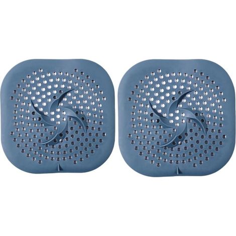 2er-Pack Abflussschutz aus Silikon mit Saugnapf, Spülbeckensieb, Haarfänger, Filter für Badezimmer, Badewanne, Küche (blau) (1/4)