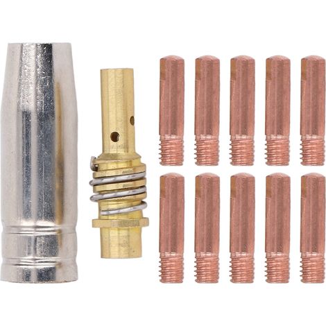 Kit de remplacement de buse à gaz MIG MAG, pointe de Contact pour pistolet de soudage, 0.8x25mm, 12 pièces