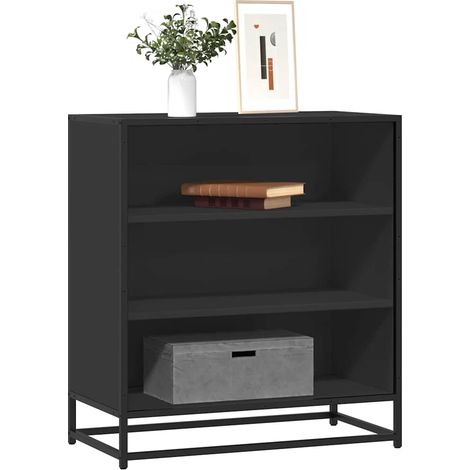 Sideboard Schwarz 68x35x76 cm Holzwerkstoff und Metall