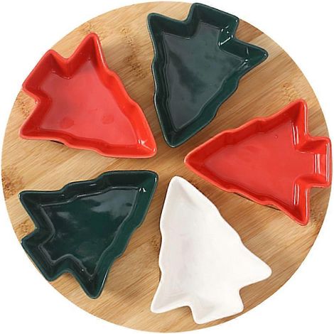 Plateau tournant pour collations, en forme de sapin de Noël, pour fruits et légumes (1 ensemble compatible avec le rangement). (1/5)