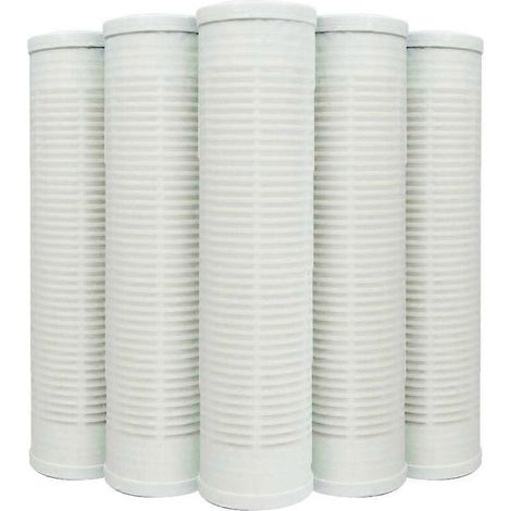 Lot de 5 cartouches filtrantes lavables en nylon pour filtrer les sédiments, tailles 9 pouces et 3/4 pouces, précision de filtration de 60 microns, fabriquées en France. (1/4)