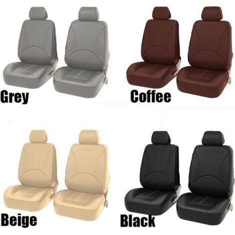 Housses de siège avant universelles en cuir synthétique pour voiture, housses de siège arrière de haute qualité, protection intérieure pour voiture (1/5)