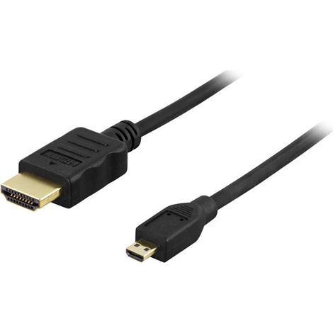 Deltaco hdmi 14 kabel hdmi typ a hane - hdmi micro hane guldplaterad 2m svart 235485767
