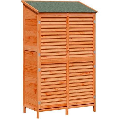 Chalet de jardin marron, 106 x 56 x 176,5 cm, bois de cèdre massif (1/5)