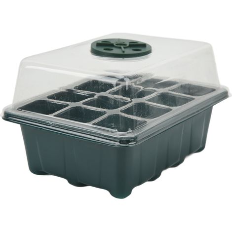 Kit de germination de semis en 5 pièces avec couvercle transparent et lampe LED verte. (1/5)