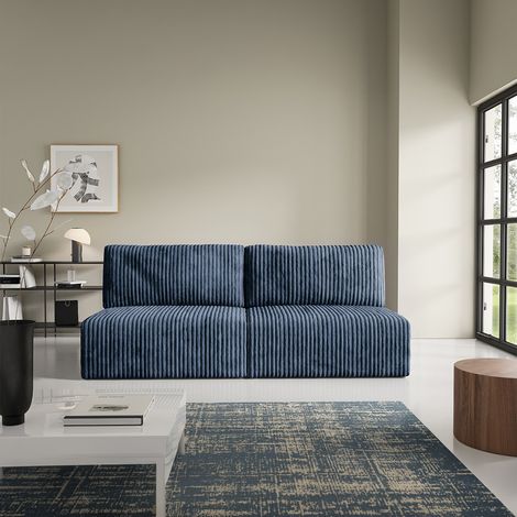 3-Sitzer Schlafsofa mit Bettkasten Angela Marineblau