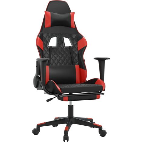 Maison Exclusive - Sedia da Gaming con Poggiapiedi Nero e Rosso in Similpelle