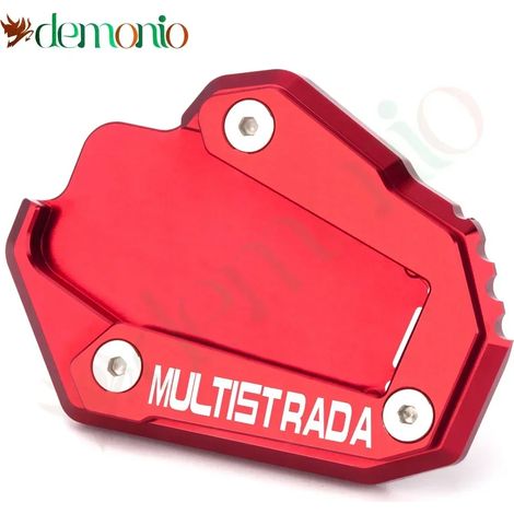 (multistrada-Rouge) Accessoires moto compatibles avec Ducati Monster 1200, Monster 1200R/S et Monster 821 : rehausseur de béquille latérale, plaque d'extension de béquille Maxpower (1/4)
