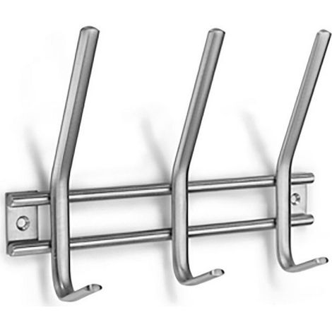 Colgador de acero inoxidable 6 ganchos doble (blister)