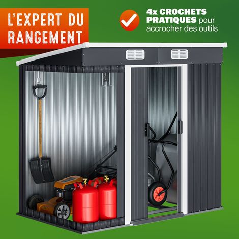 Abri de jardin métal 3,4m³ Cabane de jardin Rangement vélos outils Anthracite