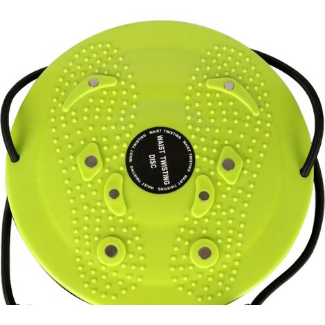 Disque de massage magnétique pour taille, pédale vibrante amincissante, grandes zones à picots, planche rotative avec corde, vert (1/4)
