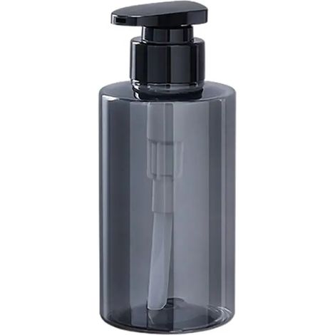 Distributeur de savon rechargeable (gris - 300 ml) - Cylindre vide et rigide - Flacons de lotion et de shampoing pour adultes (1/5)