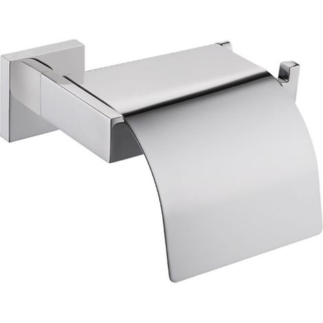 Porte Papier Toilette Mural avec couvercle En Acier inoxydable (1/5)