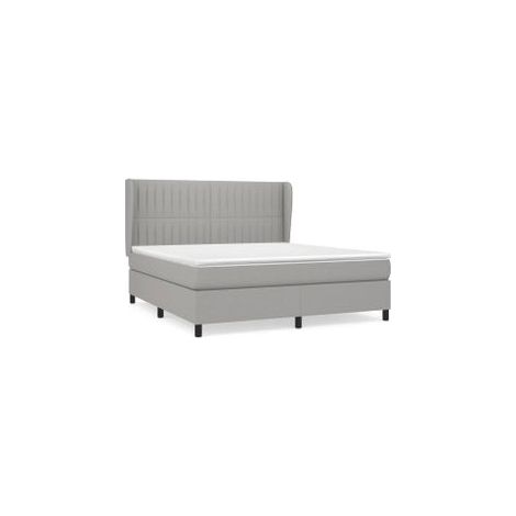 Sommier à lattes de lit avec matelas Gris clair 180x200 Tissu (1/5)