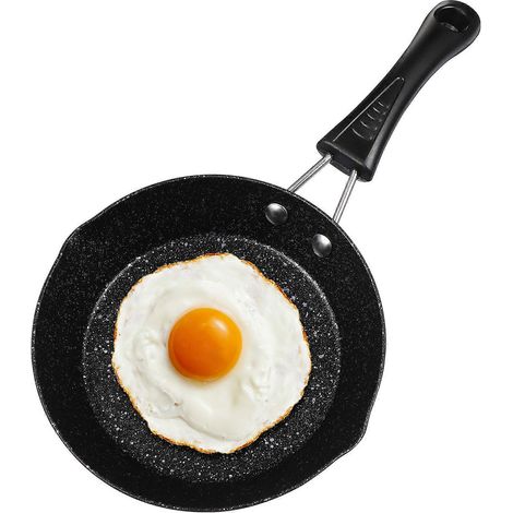 Poêle à omelette antiadhésive noire, compatible avec les amis qui aiment cuisiner (1 pièce) (1/5)