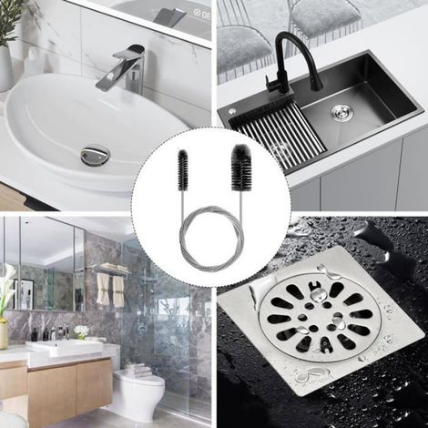 Brosse Canalisation 200cm Flexible Spirale Noir, Nettoyeur Tuyaux, Buse Évacuation Conduits Étroits Cuneary (1/5)