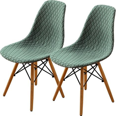 Housse de Chaise Scandinave, Amovible Lavables, Extensible Shell Matcha Green 2 Pieces (1/5)