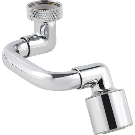 1080° Swivel Faucet for Bathroom Sink, Tap Aerator with M18.5 Adapter, Dual Function Big Angle Twist and Rotation Aerator for Kitchen Sink FM22 Chrome (1/5)
