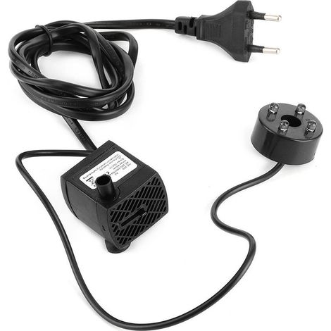 Pompe de fontaine silencieuse avec LED - Pour rocaille miniature et hydroponie - Prise EU AC220-240V - Design compact (1/5)
