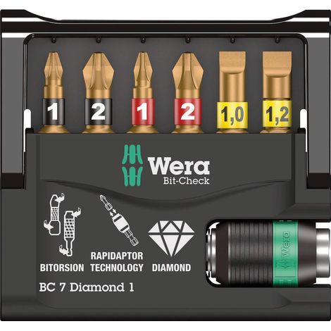 Wera 05073419001 Assortimento di Bit, Set di 7 Pezzi, Multicolore, Carded (1/5)