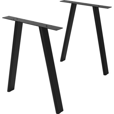 ML-Design Tischbeine Metall Schwarz 2er Set, Tischgestell Outdoor wetterfest, Tischfüße A-Form, Tischkufen aus Stahl, Schreibtischbeine Untergestell Möbelfüße für Esstisch Schreibtisch, 60x72 cm Flach (1/5)