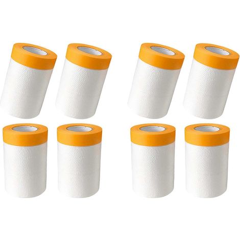 8 pièces plastique poussière Sheets Roll 0.55 x 20M Pre-Taped Masking Film Drop Cloths pour Painting Bed Furniture Covering (1/5)