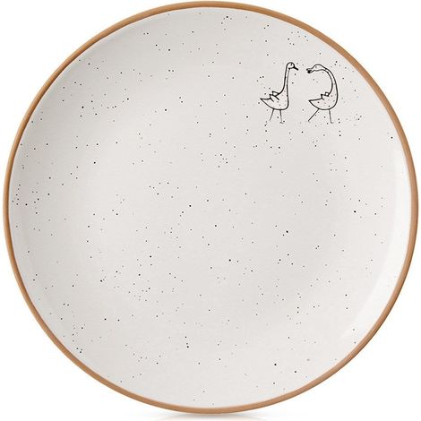 Plato de postre de cerámica beige de 20 cm (1/3)
