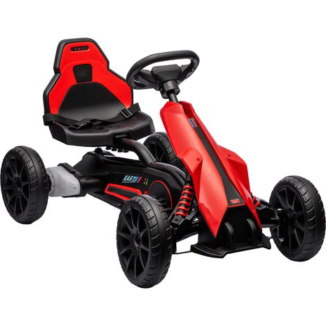 Go Kart Elettrico per Bambini 3-8 Anni 12V 3-5 km/h con Cintura di Sicurezza Capacità 30 kg Rosso (1/5)