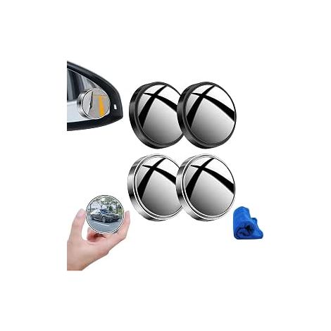 Convex Suction Cup for Car Blind Spot Mirror, Car Rearview Mirror Accessories, Car Blind Spot Mirror Suction Cup for All Cars (Black+ Silver) (1/4)