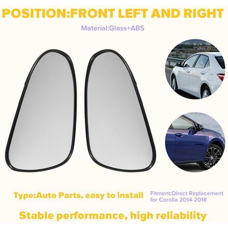 One pair of heated rearview mirror lenses for 14-18 Toyota Corolla (1/4)