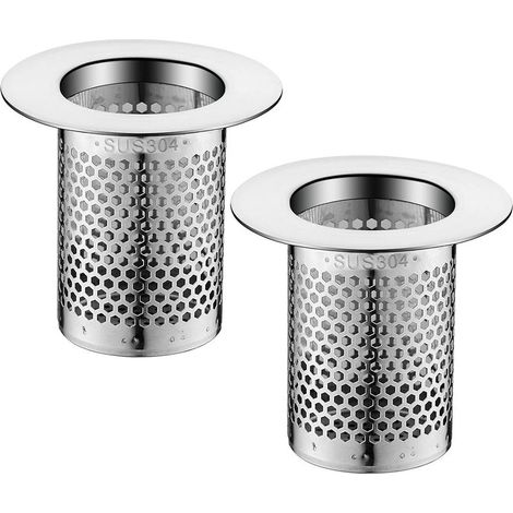 2 Pièces Filtre D'évacuation Crépine de Vidange de Baignoire Acier Inoxydable Vidange Filtre Maille de Inoxydable Filtre de Vidange Maille de Filtre de Vidange pour Lavabo Balcon Baignoire (1/5)