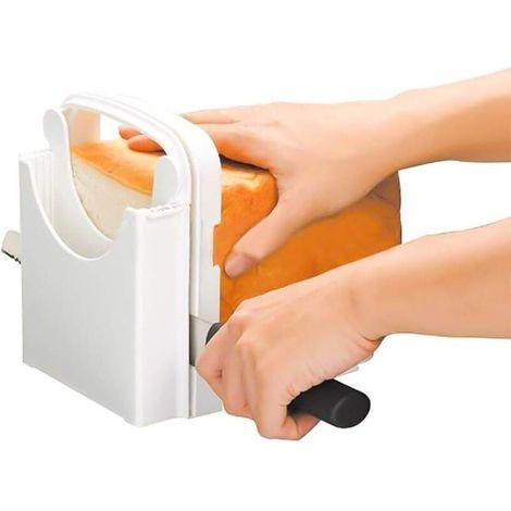 1 trancheuse à pain pliable et portable,Guide de coupe du pain fait maison,Épaisseur manuelle réglable,Gadget de cuisine pour pain, rôti, pain, sandwich