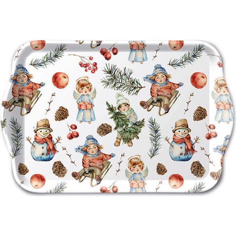 Mini Plateau en mélamine Enfants et bonhomme de neige (1/2)