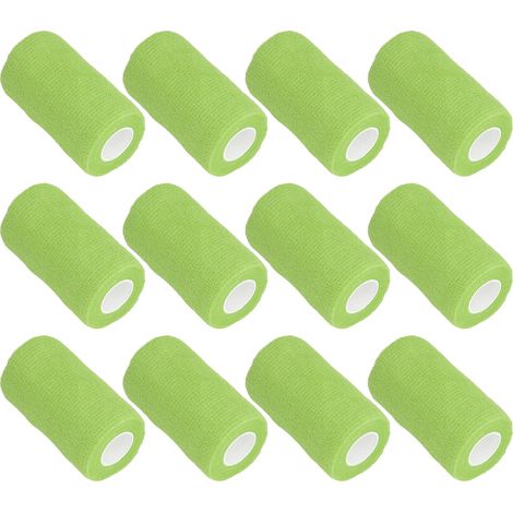 12PCS bandes auto-adhésives pour bovins, pansements de sabots pour ferme, non-tissé vert prairie, bandes de soin auto-agrippantes pour vaches (1/5)