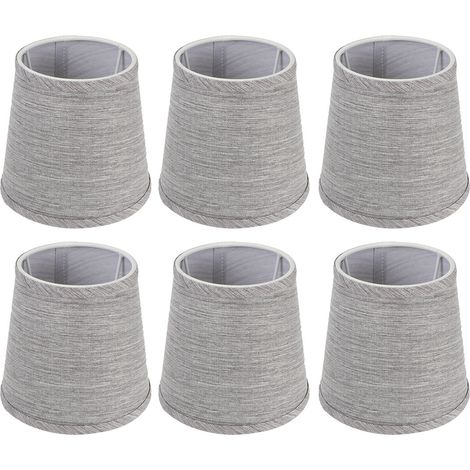 Lot de 6 abat-jour modernes en tissu avec film intérieur, style européen, pour lustre ou applique murale avec culot E14.