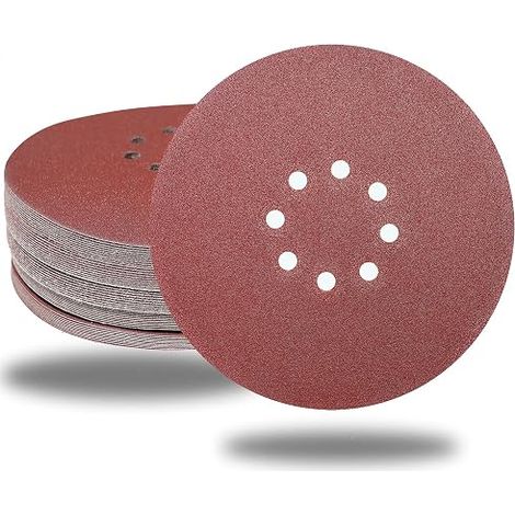 Disques de Ponçage 225 mm Trous Disques Abrasifs 225 mm Ronds Papier Abrasif pour Ponceuse pour Cloisons Sèches Ponceuse Girafe Grain 120 (1/5)