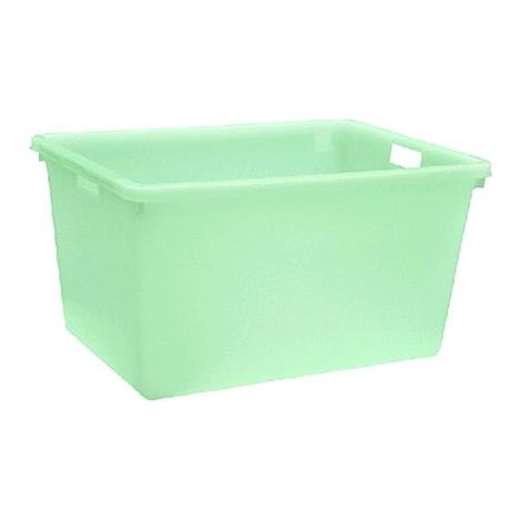 Vaschetta rettangolare in plastica con maniglie bianca per bucato e casalinghi -65 litri