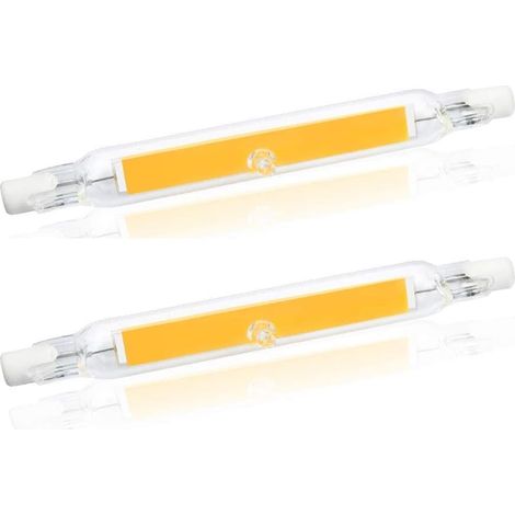 5 W R7S 78 mm J78 COB-Filament-LED-Glühbirne, 500 Lumen 360 Grad, Halogenlampe entspricht 30 W, 48 W, 50 W, perfekt für Zuhause, Küche, Zimmer, Balkon, Büro usw. (2 Stück, Warmweiß 2700 K) [Energiekla